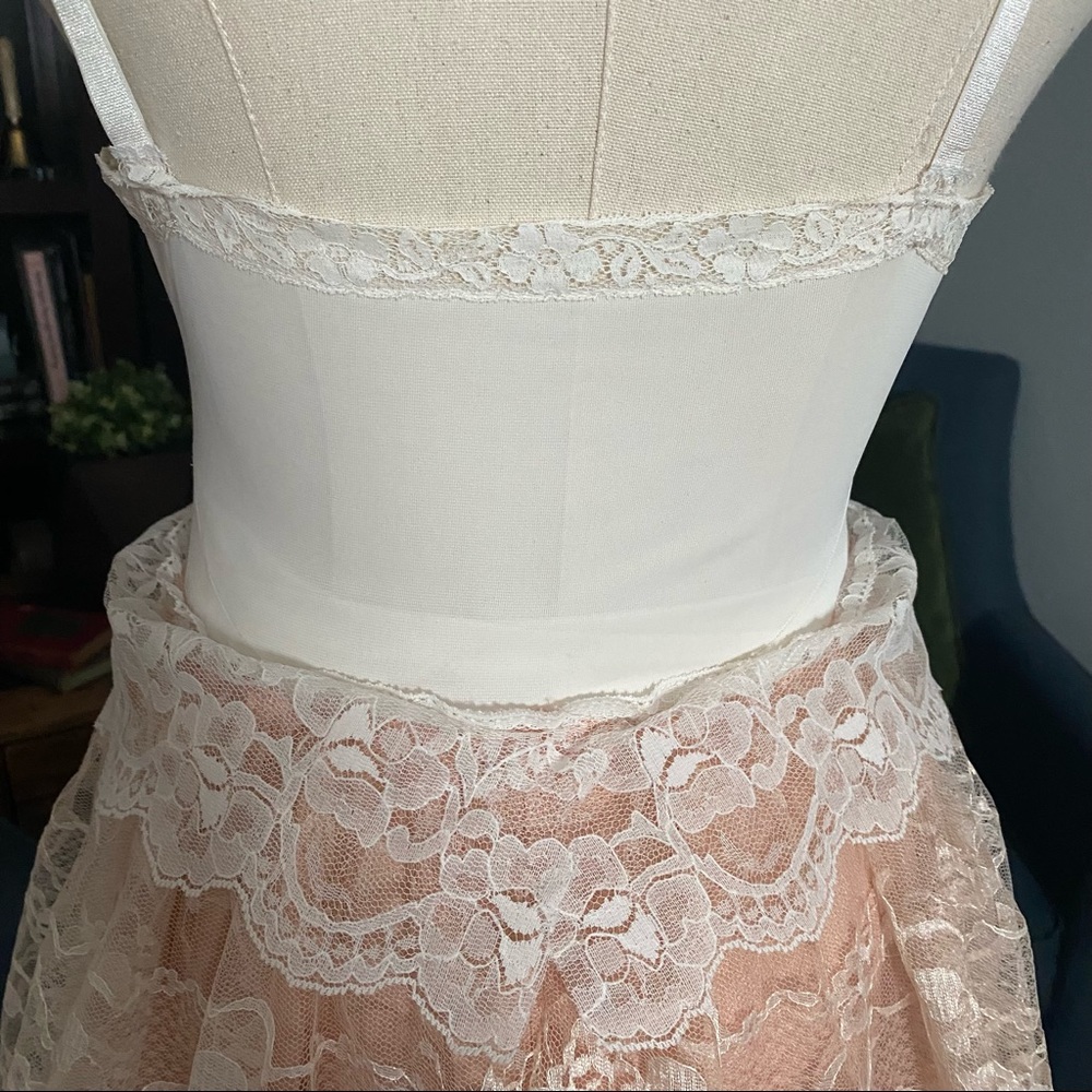 OOAK Slip Dress Embellished with rows of lace Vintage Cottagecore Parisi… - Picture 6 of 6